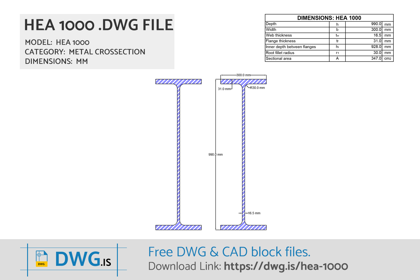HEA 1000 Free DWG File
