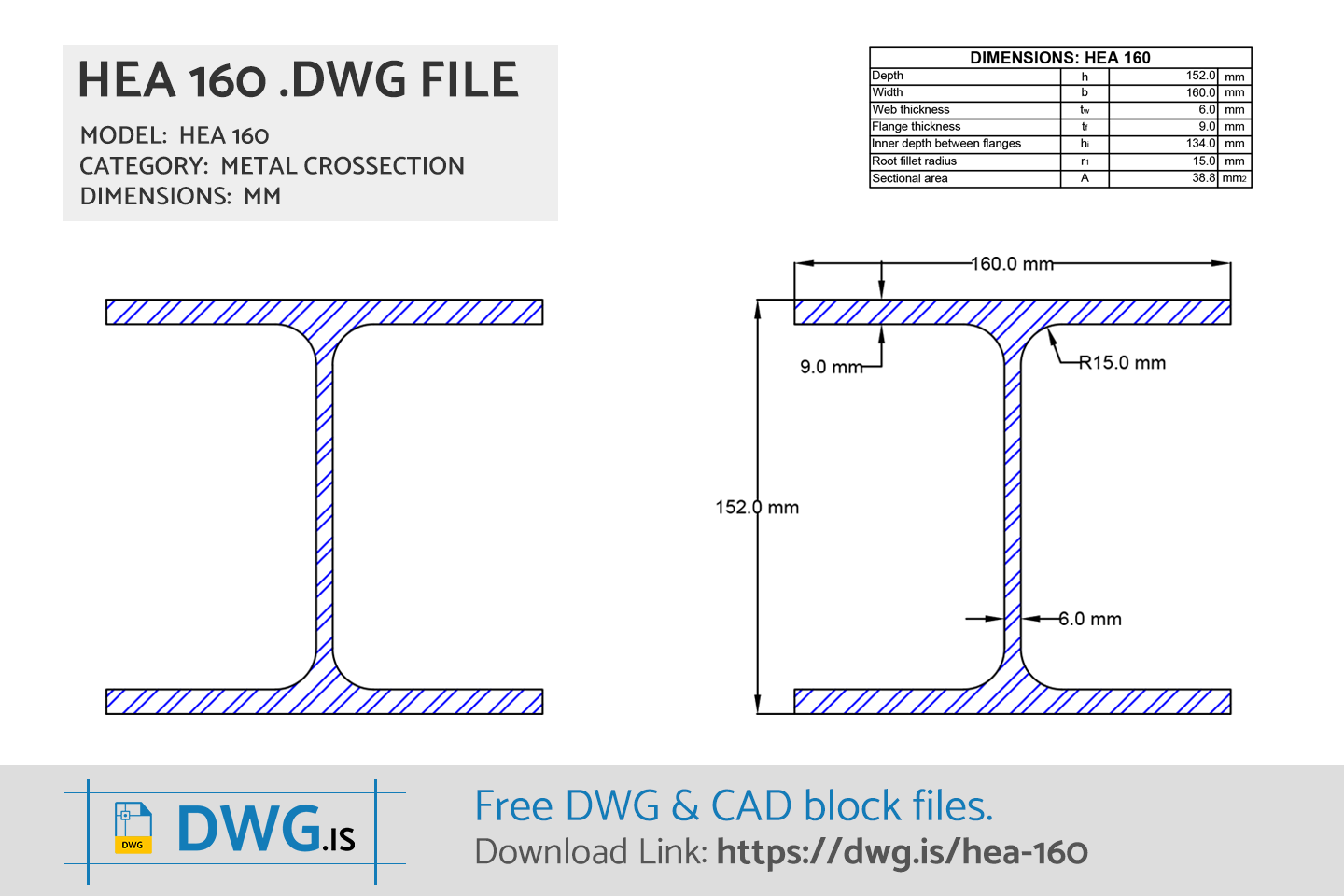 HEA 160 Free DWG File