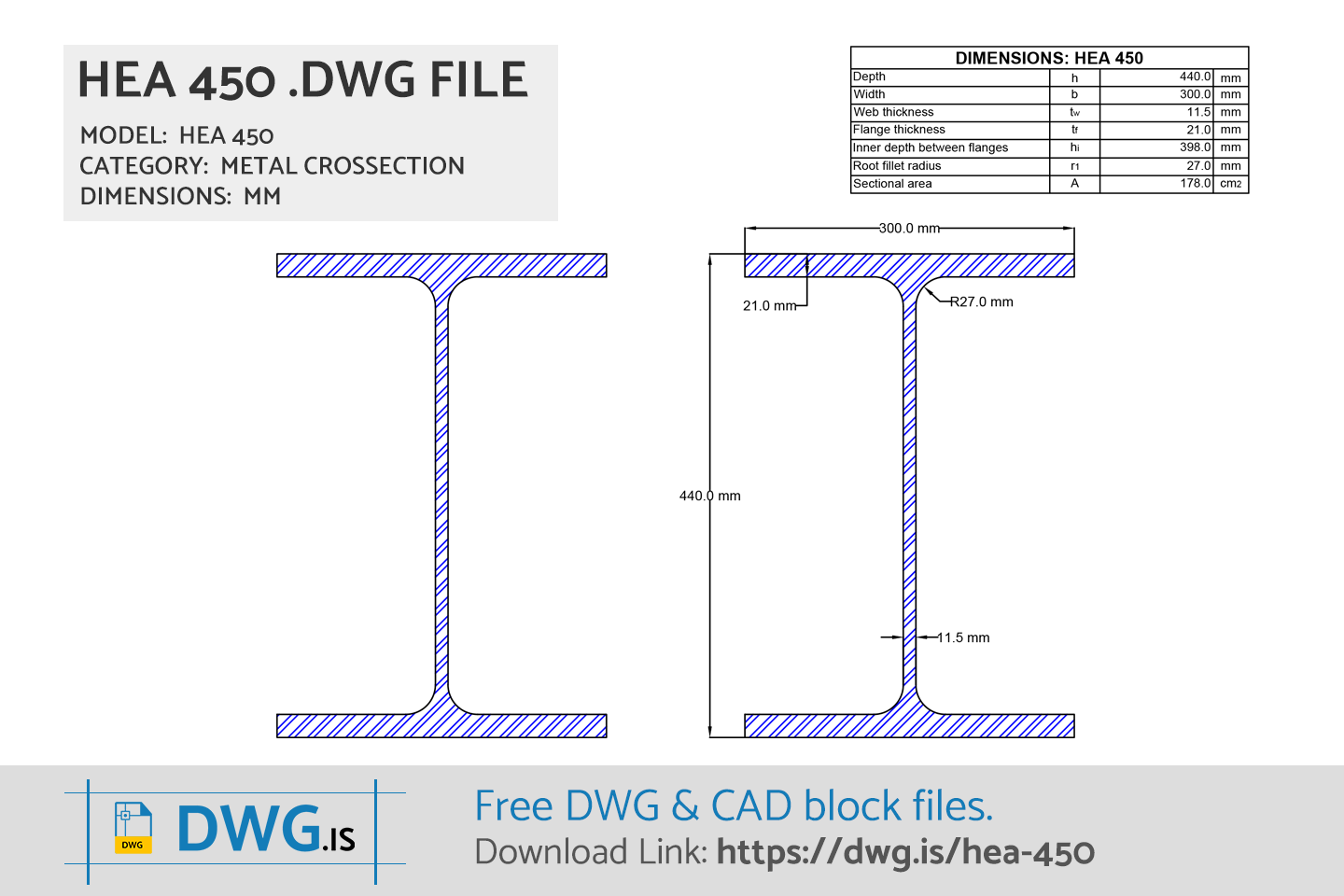 HEA 450 Free DWG File