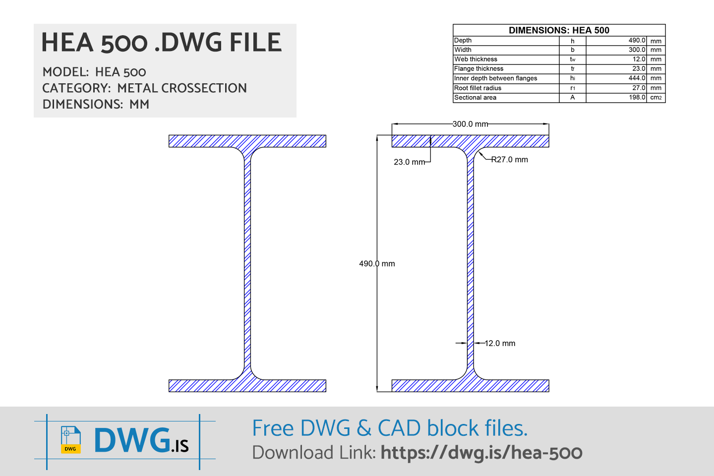 HEA 500 Free DWG File