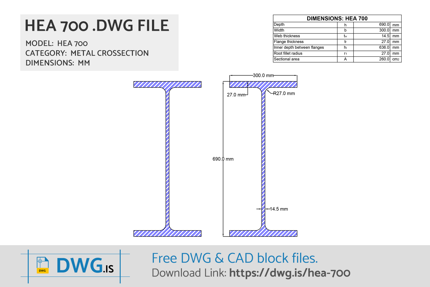 HEA 700 Free DWG File