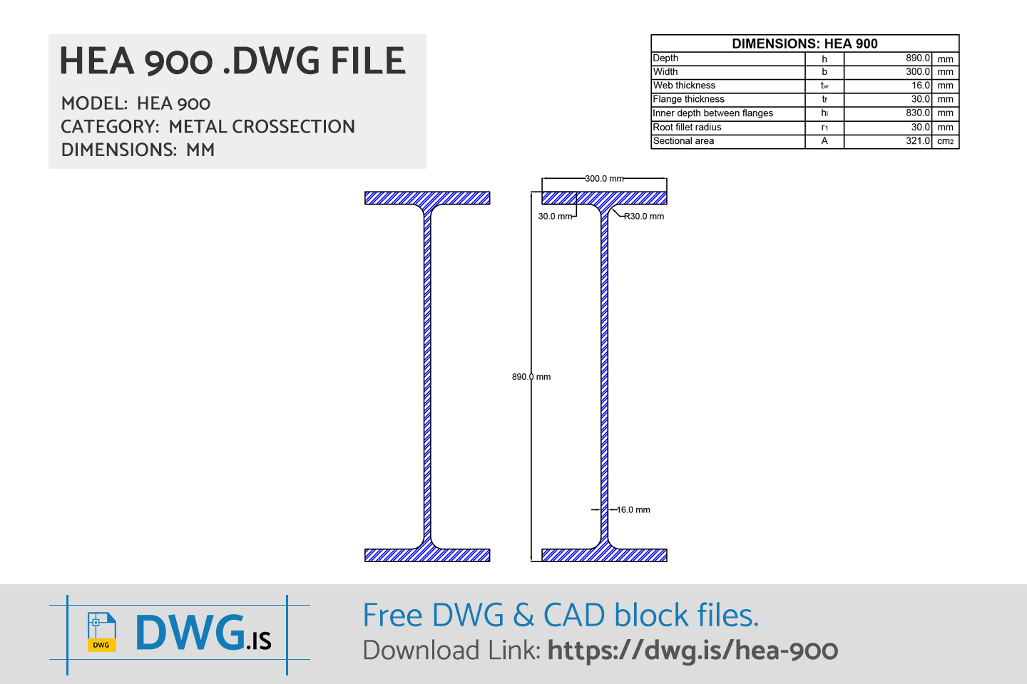 HEA 900 Free DWG File