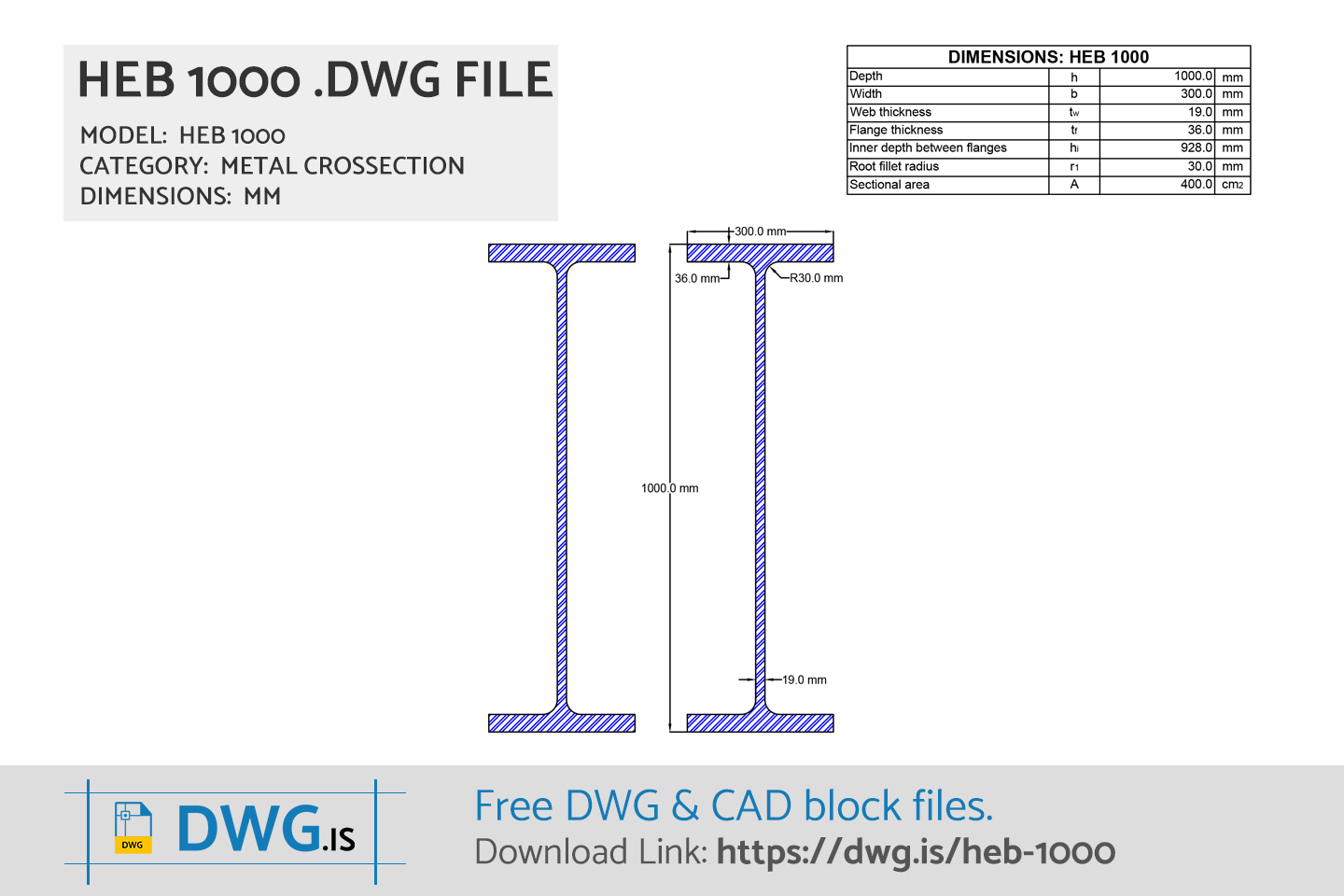 HEB 1000 Free DWG File