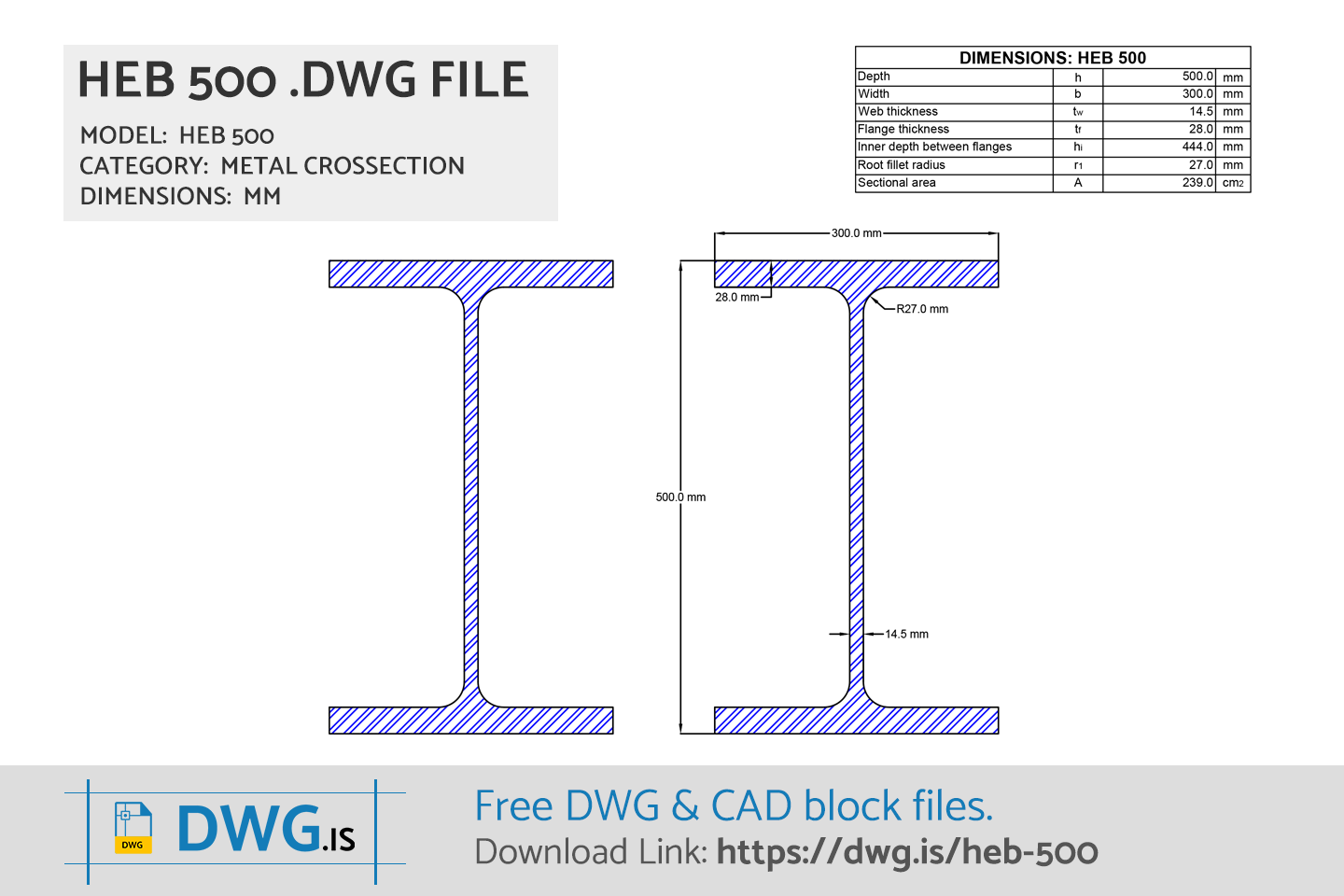 HEB 500 Free DWG File