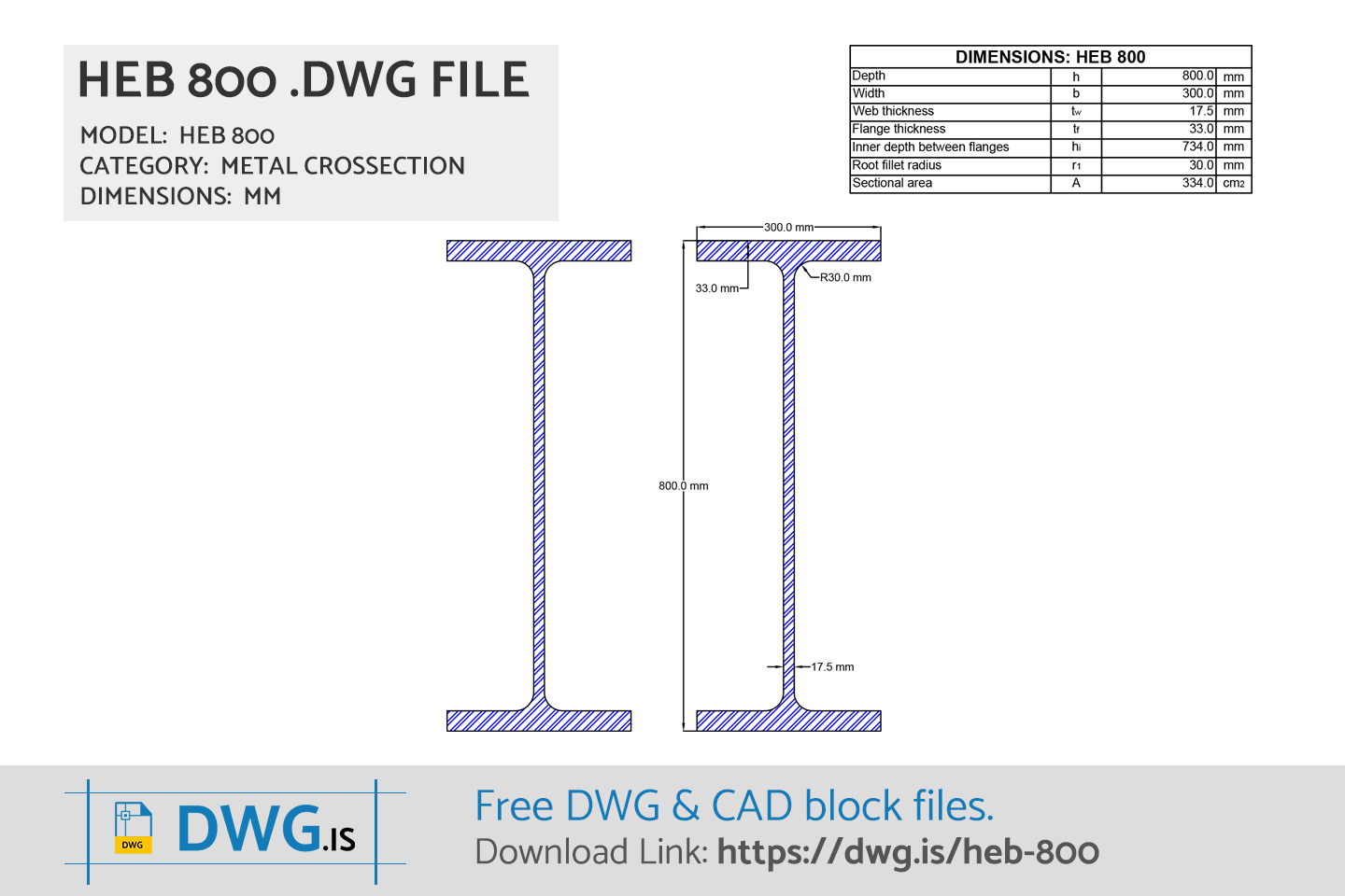 HEB 800 Free DWG File