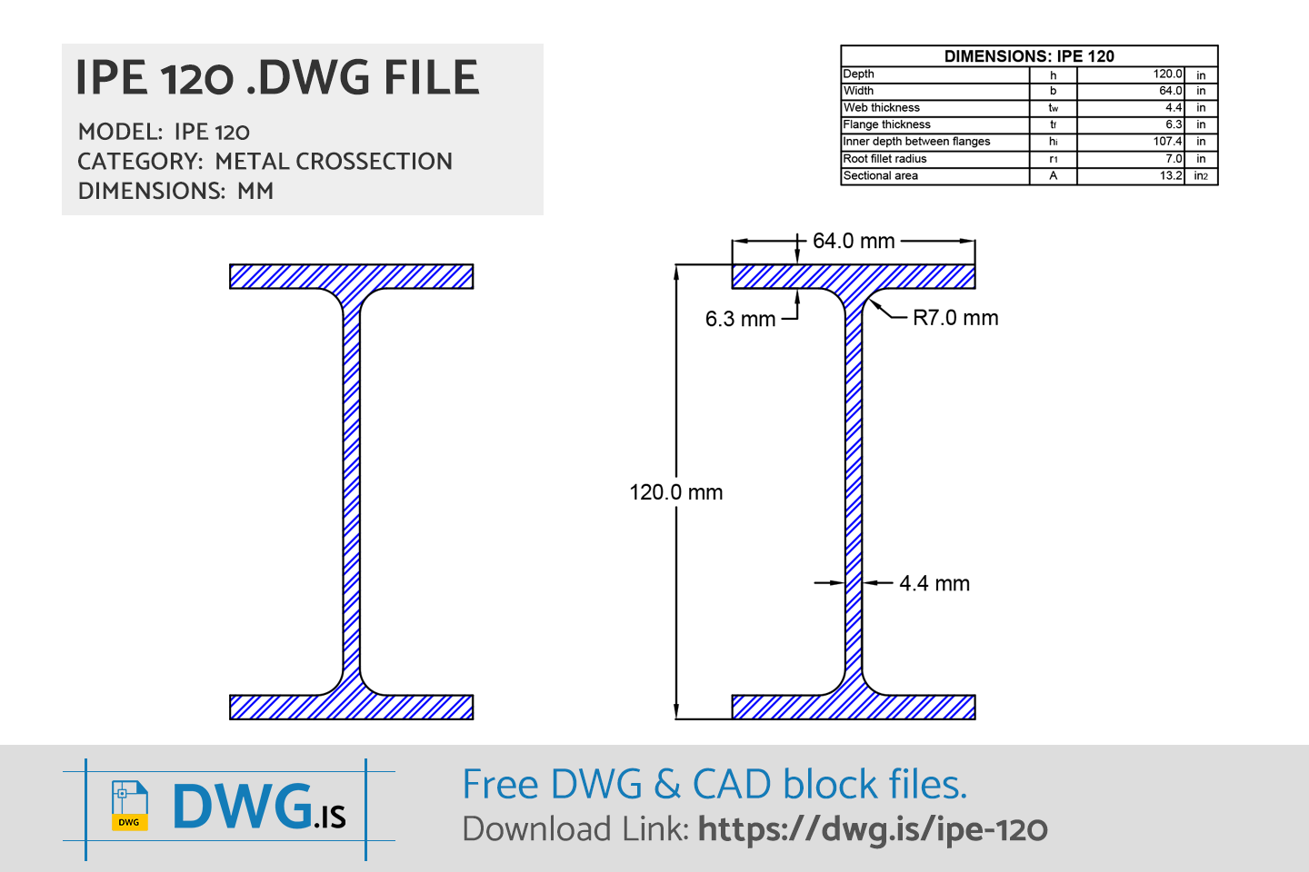 IPE 120 Free DWG File