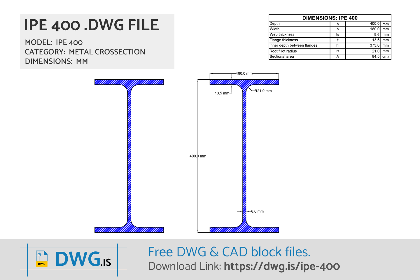 IPE 400 Free DWG File