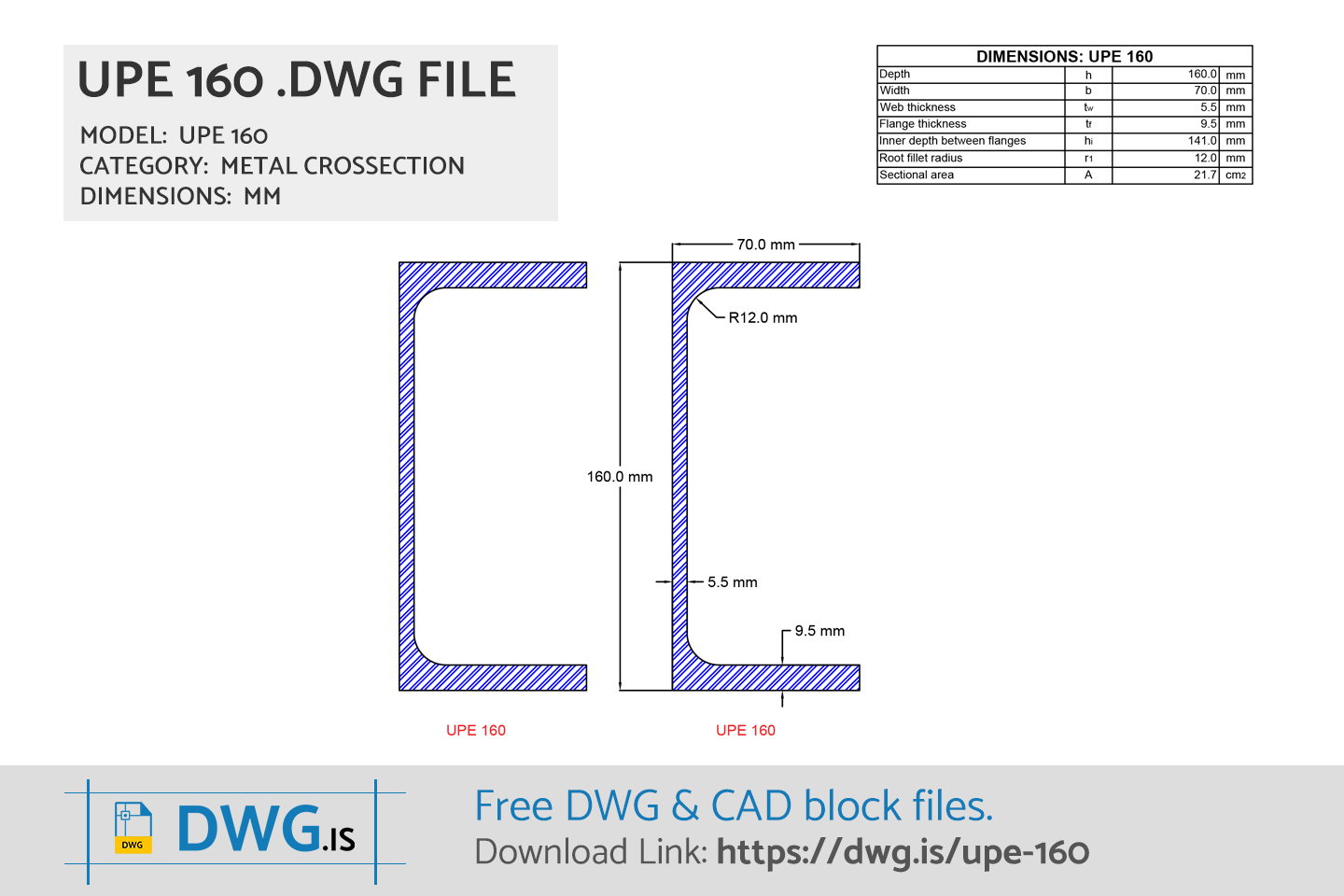 UPE 160 Free DWG File
