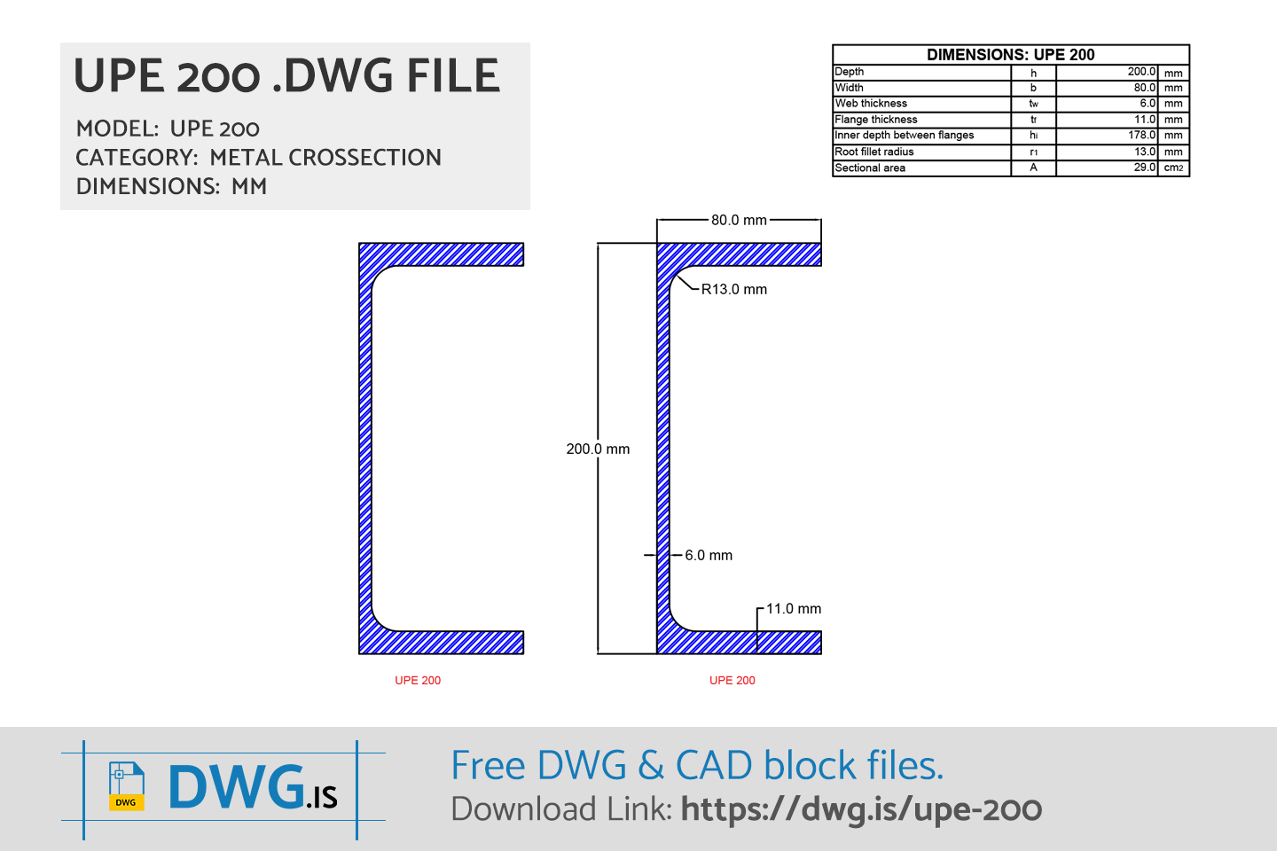 UPE 200 Free DWG File