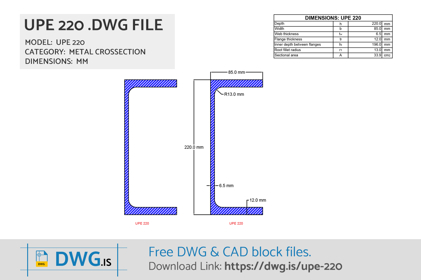 UPE 220 Free DWG File