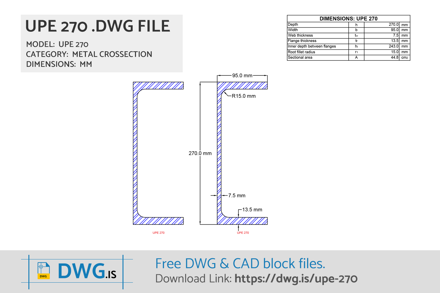 UPE 270 Free DWG File
