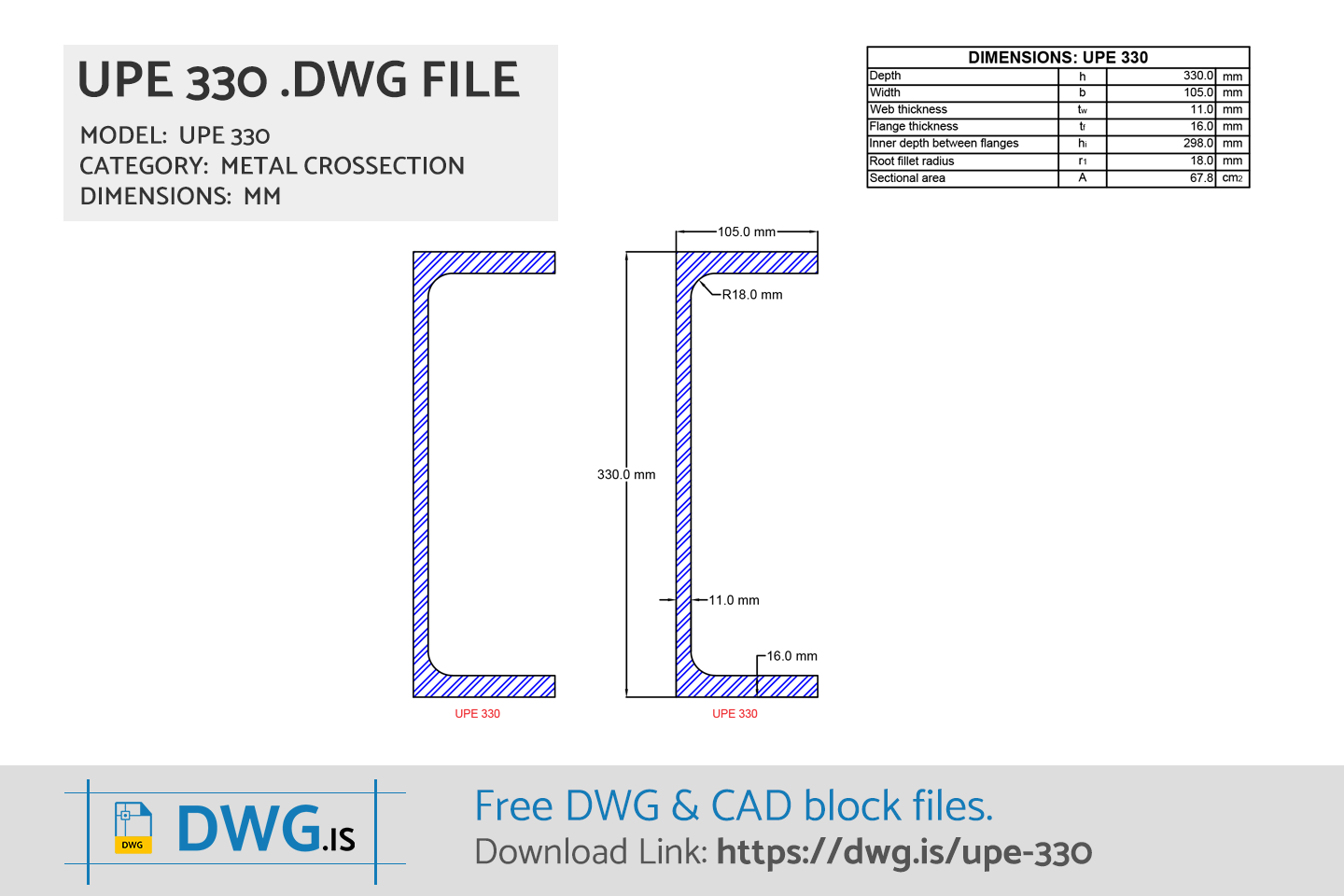 UPE 330 CAD Block Free