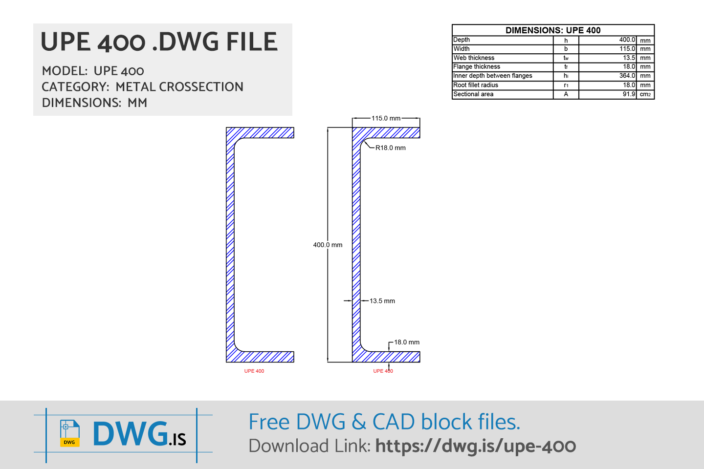 UPE 400 CAD Block Free