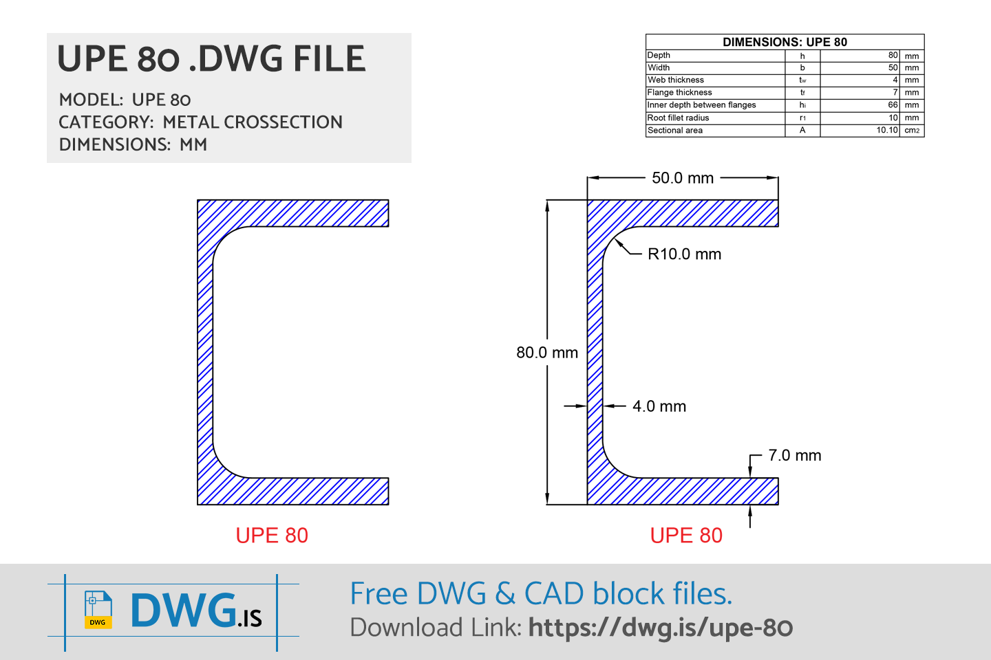 UPE 80 Free CAD block, DWG File