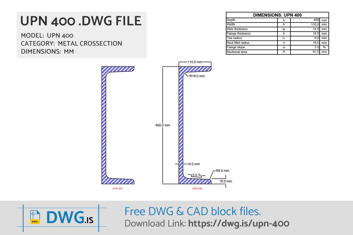 UPN 400 Free DWG File